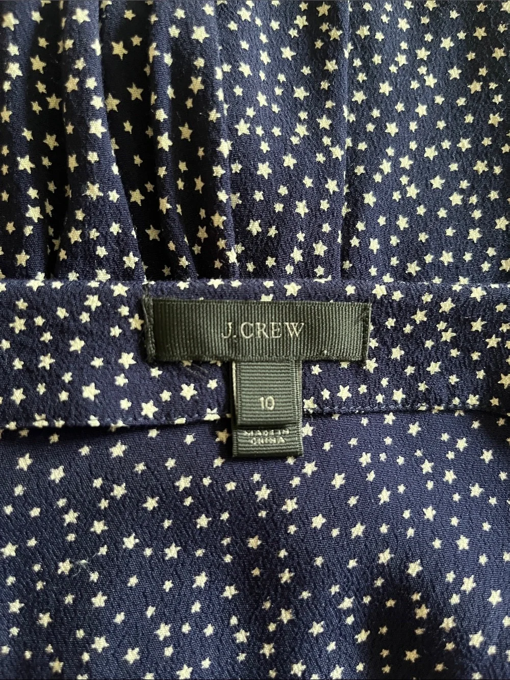 J. Crew Navy Button-Front Star Print Blouse